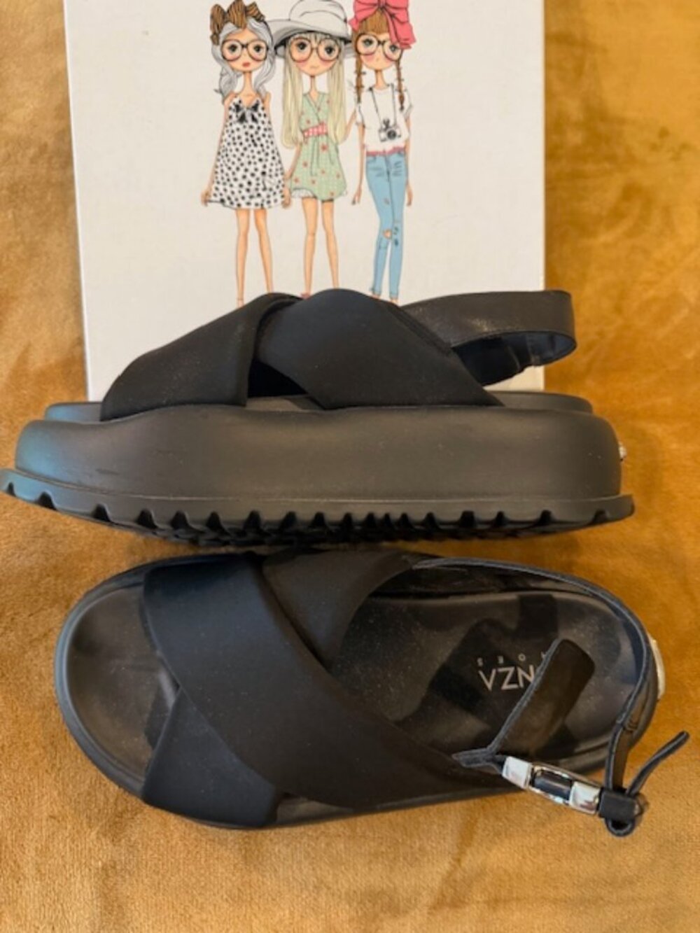 Lonza Platform Sandals - Black - Size 38 - Like New
